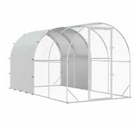 vidaXL Chicken Coop Silver 400 x 200 x 200 cm Galvanised Steel