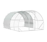 vidaXL Chicken Coop Silver 400 x 300 x 200 cm Galvanised Steel