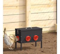 vidaXL Chicken Feeder 2 pcs Black 41.5 x 20.5 x 33 cm