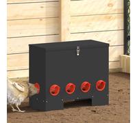 vidaXL Chicken Feeder 2 pcs Black 60.5 x 29 x 51 cm Cold-Rolled Steel