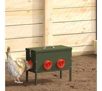 vidaXL Chicken Feeder 2 pcs Olive Green 41.5 x 20.5 x 33 cm