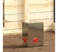 vidaXL Chicken Feeder 2 pcs Silver 32.5 x 20.5 x 43 cm