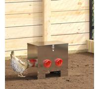 vidaXL Chicken Feeder 2 pcs Silver 40.5 x 25 x 38 cm Galvanised Steel