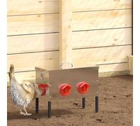 vidaXL Chicken Feeder 2 pcs Silver 41.5 x 20.5 x 33 cm