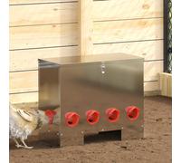vidaXL Chicken Feeder 2 pcs Silver 60.5 x 29 x 51 cm Galvanised Steel