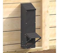 vidaXL Chicken Feeder Black 13 x 12 x 51 cm Cold-Rolled Steel