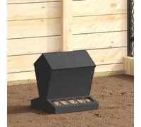 vidaXL Chicken Feeder Black 40 x 40 x 45 cm Cold-Rolled Steel