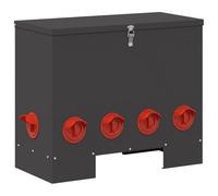 vidaXL Chicken Feeder Black 60.5 x 29 x 51 cm Cold Rolled Steel, Garden & Patio, Rectangular, Modern Design, Durable Materials, Sustainable Options, Versatile