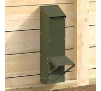 vidaXL Chicken Feeder Olive Green 13 x 12 x 51 cm Cold-Rolled Steel