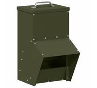 vidaXL Chicken Feeder Olive Green 20 x 25 x 35 cm Cold Rolled Steel Garden and Patio Design, Modern, Durable Outdoor Furniture, Oasis of Relaxation and for Meetings