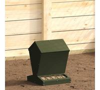 vidaXL Chicken Feeder Olive Green 30 x 30 x 39 cm Cold-Rolled Steel