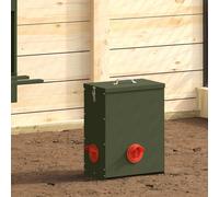 vidaXL Chicken Feeder Olive Green 32.5 x 20.5 x 43 cm
