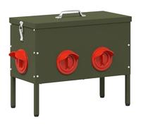 vidaXL Chicken Feeder Olive Green 41.5 x 20.5 x 33 cm, Garden and Patio, Rectangular, Durable, Stylish Accessories for Outdoor Areas, Improve Your Patio Experience Today