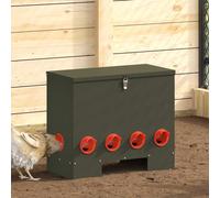 vidaXL Chicken Feeder Olive Green 60.5 x 29 x 51 cm Cold-Rolled Steel