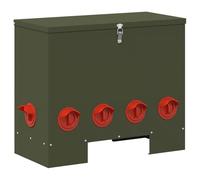 vidaXL Chicken Feeder Olive Green 60.5 x 29 x 51 cm Cold-Rolled Steel, Garden and Terrace, Rectangular, Modern Design, Durable Materials, Sustainable Options, Versatile Outdoor Living Space