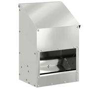 vidaXL Chicken Feeder Silver 21 x 16 x 33 cm Galvanized Steel, Other, Rectangular Structures, Industrial Structures, Metal Frames, and Sustainable Designs for Development Projects