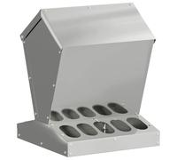 vidaXL Chicken Feeder, Silver, 30 x 30 x 39 cm, Galvanised Steel, Garden and Patio, Modern, Durable, Sustainable Elements for Versatile Outdoor Spaces and Year-Round Enjoyment in City Apartments