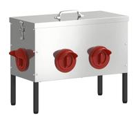 vidaXL Chicken Feeder Silver 41.5 x 20.5 x 33 cm, Galvanised Steel, Garden and Patio, Rectangular, Durable, Stylish Accessories for Outdoor Areas, Improve Your Patio Experience Today