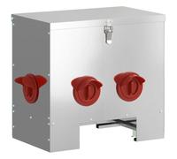 vidaXL Chicken Feeder Silver, 60.5 x 29 x 51 cm, Galvanised Steel, Garden & Patio, Rectangular, Modern Design, Durable Materials, Sustainable Options, Versatile