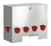 vidaXL Chicken Feeder Silver, 60.5 x 29 x 51 cm, Galvanised Steel, Garden & Patio, Rectangular, Modern Design, Durable Materials, Sustainable Options, Versatile