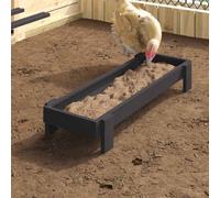 vidaXL Chicken Feeding Trough Black 80 x 28 x 13.5 cm