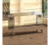 vidaXL Chicken Feeding Trough Silver 81 x 32 x 53.5 cm