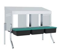 vidaXL Hedge Hutch with 3 Compartments with Legs Galvanised Steel