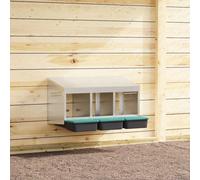 vidaXL Chicken Nest Box - 3 Compartments Wall Mounted - Galvanised Steel - Ventilated & Durable Design for Indoor/Outdoor Use - Easy Installation & Egg Collection