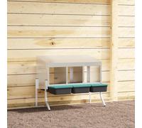 vidaXL Hedge Hutch with 3 Compartments with Legs Galvanised Steel