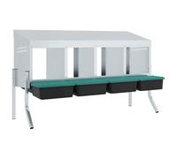 vidaXL Chicken Nesting Box 4 Compartments - Galvanised Steel - Easy Egg Collection - Adjustable Height - Ventilated Design - Easy to Clean - Indoor/Outdoor Use