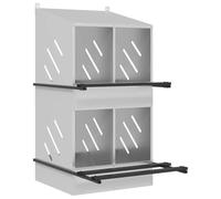 vidaXL Chicken Nesting Box with 4 Compartments Galvanized Silver Metal