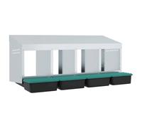 vidaxl chicken nesting box 4 compartments - galvanized steel, wall-mounted, space-saving for indoor/outdoor