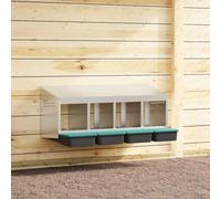 vidaxl chicken nesting box 4 compartments - galvanized steel, wall-mounted, space-saving for indoor/outdoor