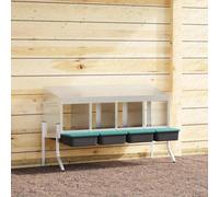 vidaXL Chicken Nesting Box 4 Compartments - Galvanised Steel - Easy Egg Collection - Adjustable Height - Ventilated Design - Easy to Clean - Indoor/Outdoor Use