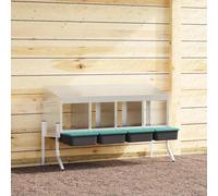 vidaXL Chicken Nesting Box 4 Compartments - Galvanised Steel - Easy Egg Collection - Adjustable Height - Ventilated Design - Easy to Clean - Indoor/Outdoor Use