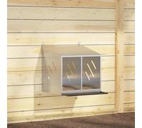 vidaXL Chicken Nesting Box with 2 Compartments Galvanized Silver Metal