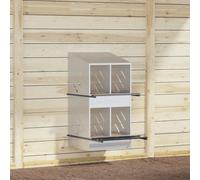 vidaXL Chicken Nesting Box with 4 Compartments Galvanized Silver Metal