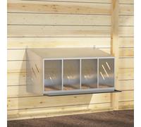 vidaXL Chicken Nesting Box with 4 Compartments Galvanized Silver Metal