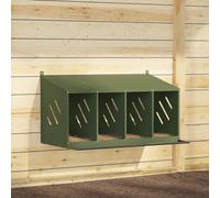 vidaXL Chicken Nesting Box with 4 Compartments Olive Green Metal