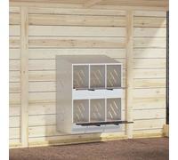 vidaXL Chicken Nesting Box with 6 Compartments Galvanized Silver Metal