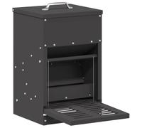 vidaXL Chicken Pedal Feeder, Black, 25 x 42 x 40 cm, Cold-Rolled Steel, Garden and Patio, Rectangular, Durable, Environmentally Friendly, Versatile Design, Easy Maintenance, Weather-Resistant