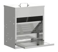 vidaXL Chicken Pedal Feeder, Silver, 33 x 42 x 40 cm, Galvanised Steel, Garden and Patio, Rectangular, Durable, Environmentally Friendly, Versatile Design, Easy Maintenance, Weather-Resistant