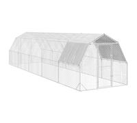 vidaXL Chicken Run with Roof 2.5x10x2.25 m Galvanised Steel