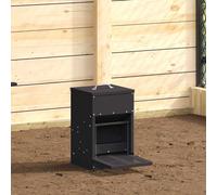 vidaXL Chicken Treadle Feeder Black 25 x 42 x 40 cm Cold-Rolled Steel