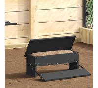 vidaXL Chicken Treadle Feeder Black 48.5 x 39.5 x 19 cm