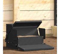 vidaXL Chicken Treadle Feeder Black 50 x 40 x 29 cm Cold-Rolled Steel