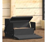 vidaXL Chicken Treadle Feeder Black 50 x 40 x 29 cm Cold-Rolled Steel