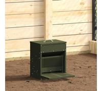 vidaXL Chicken Pedal Feeder Olive Green 33 x 42 x 40 cm Cold-Rolled Steel, Garden and Patio, Rectangular, Durable, Environmentally Friendly, Versatile Design, Easy Maintenance, Weather Resistant