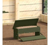 vidaXL Chicken Treadle Feeder Olive Green 48.5 x 39.5 x 19 cm