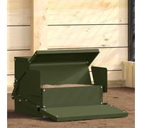 vidaXL Chicken Treadle Feeder Olive Green 50 x 40 x 29 cm